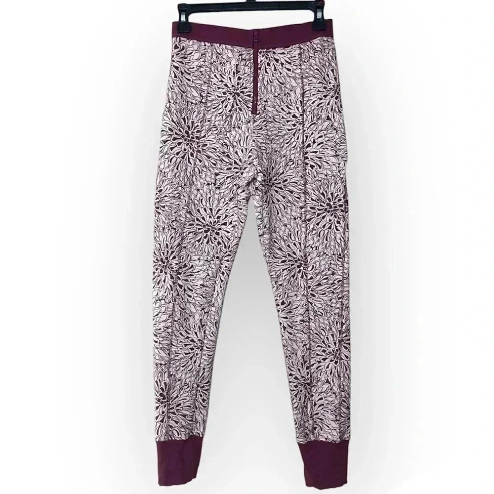 Anthropologie Samia Colorful Jogger Leggings Front Zip High Waist Red Size XS
